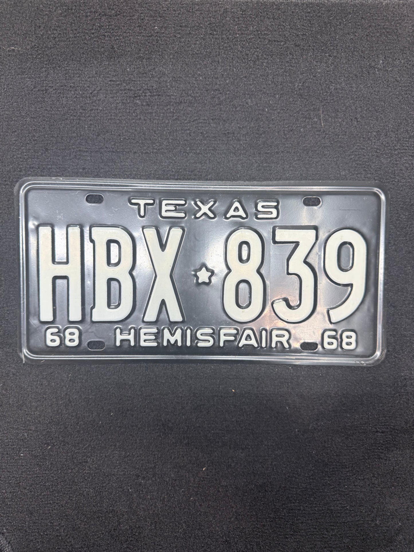1968 Texas license plate
