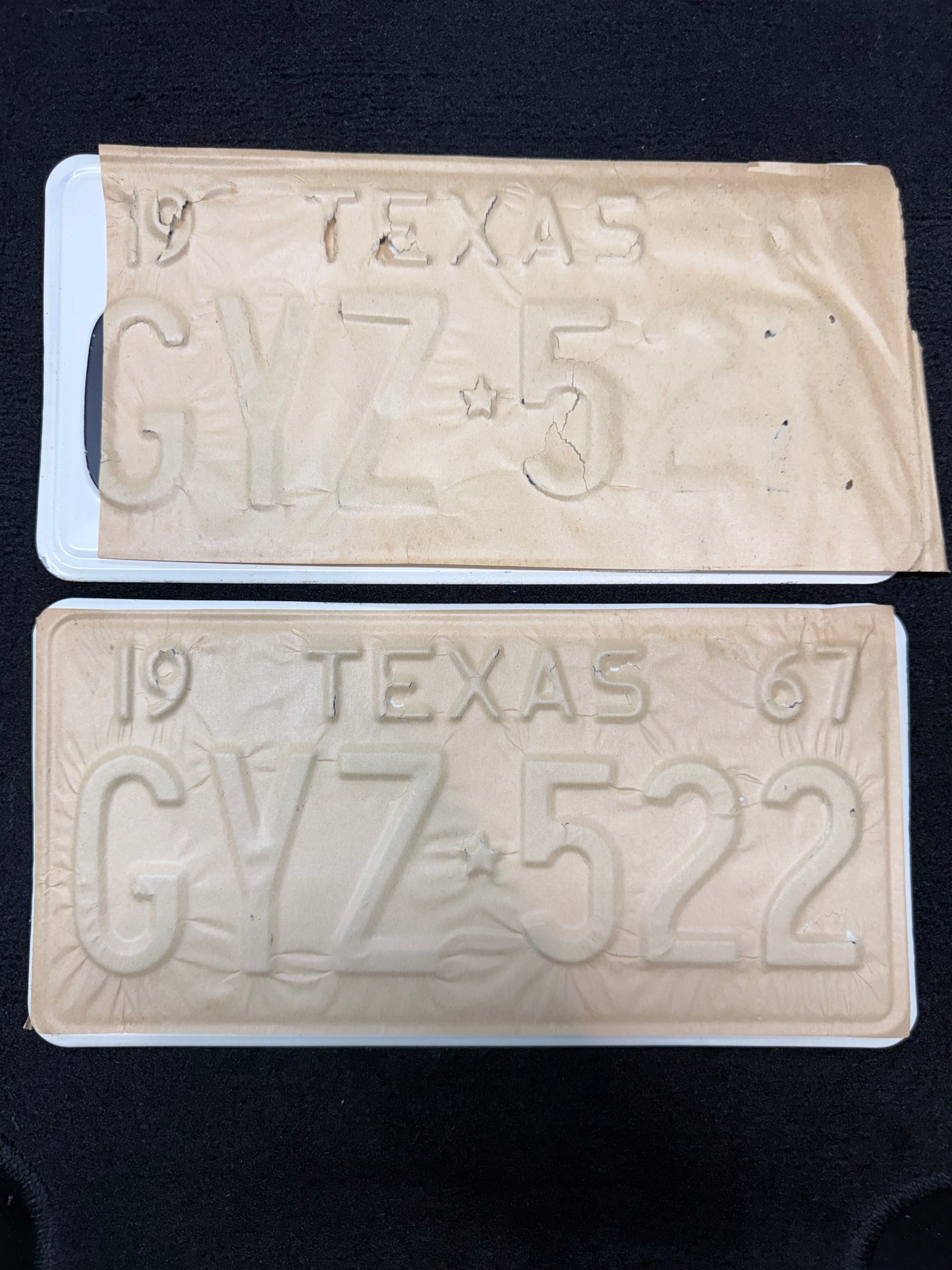 1967 Texas License Plates