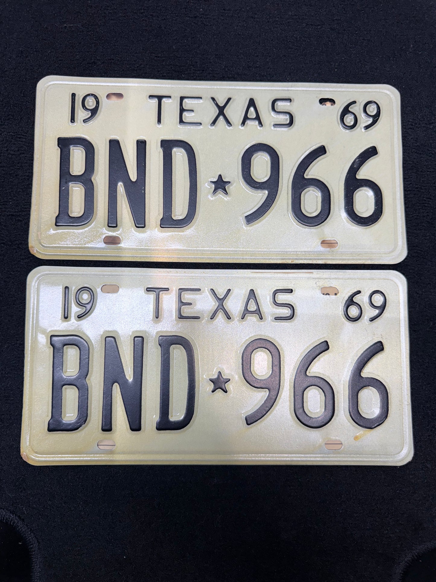 1969 Texas License Plates