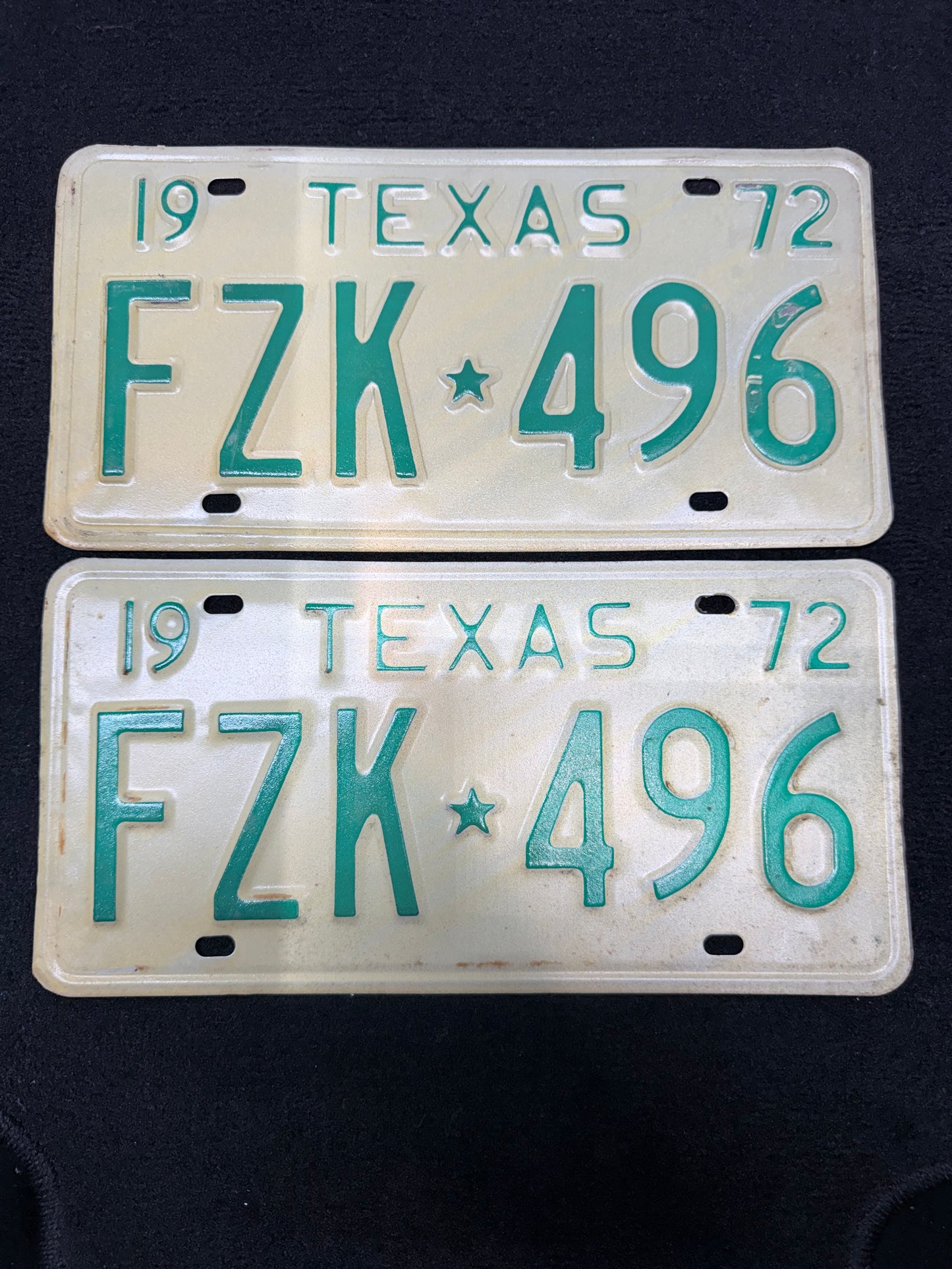 1972 Texas License Plates