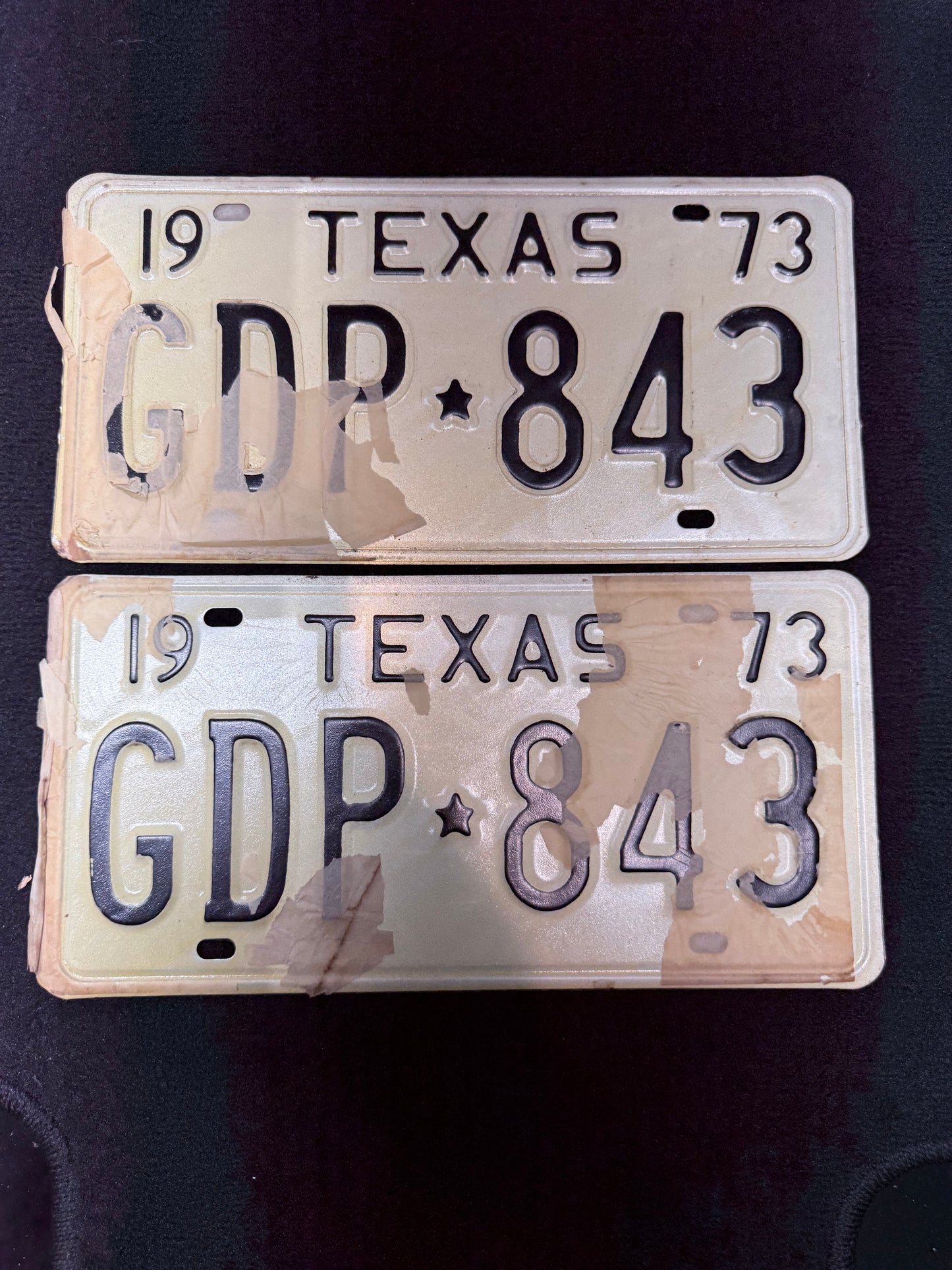 1973 Texas License Plates