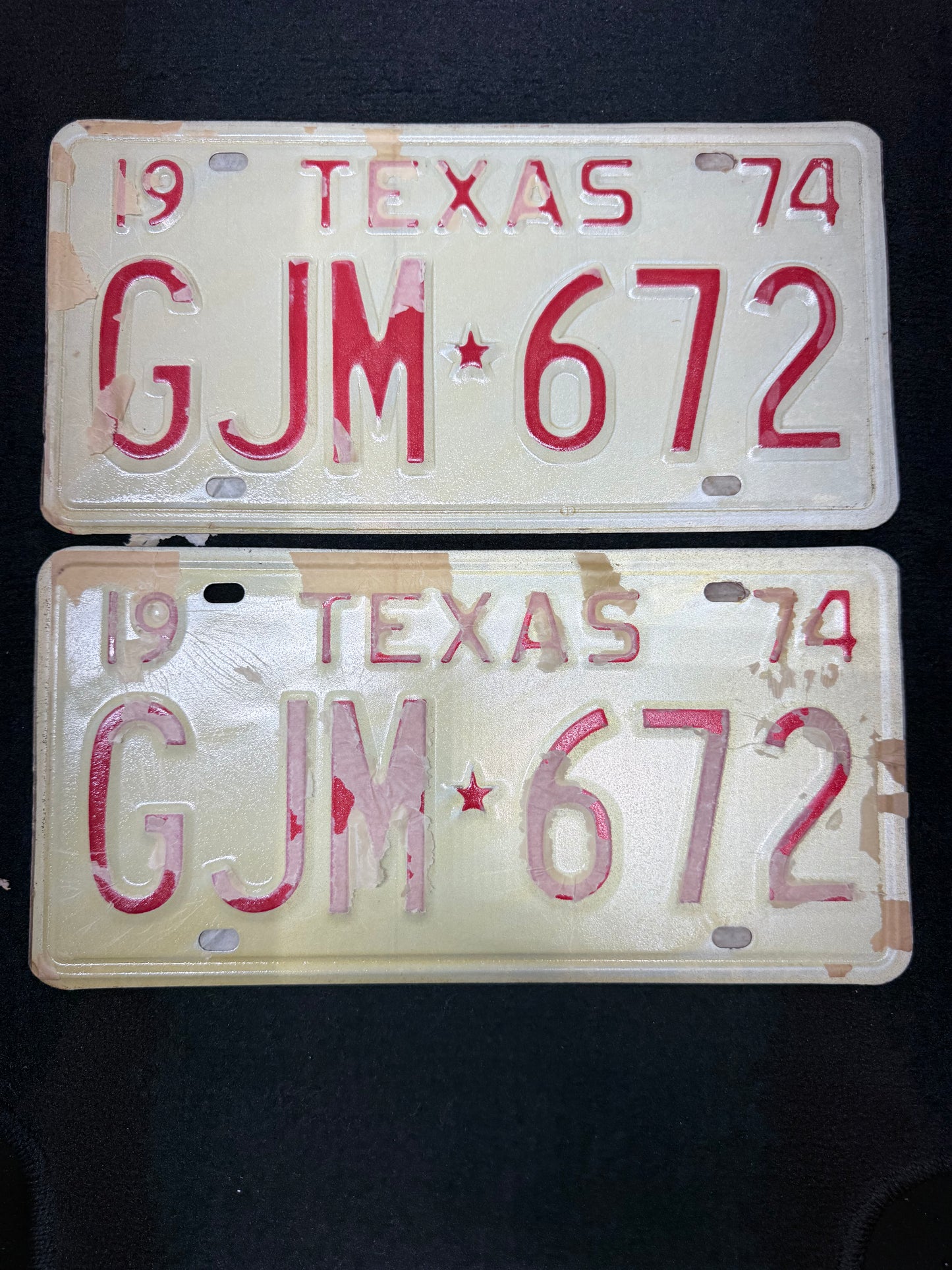1974 Texas License Plates