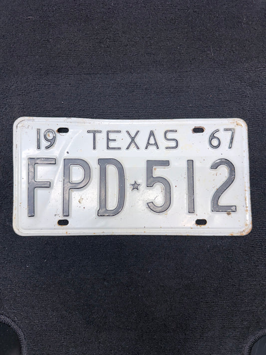 1967 Texas license plate