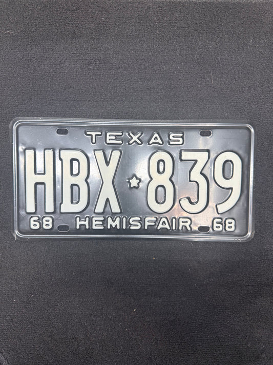 1968 Texas license plate