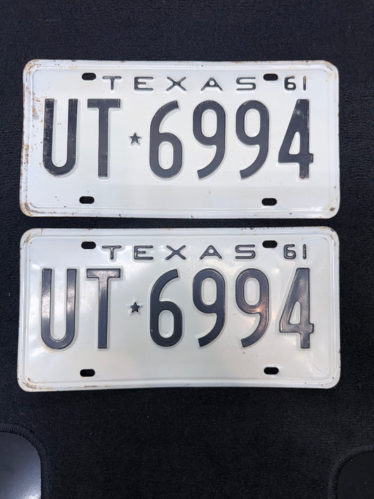 1961 Texas License Plates
