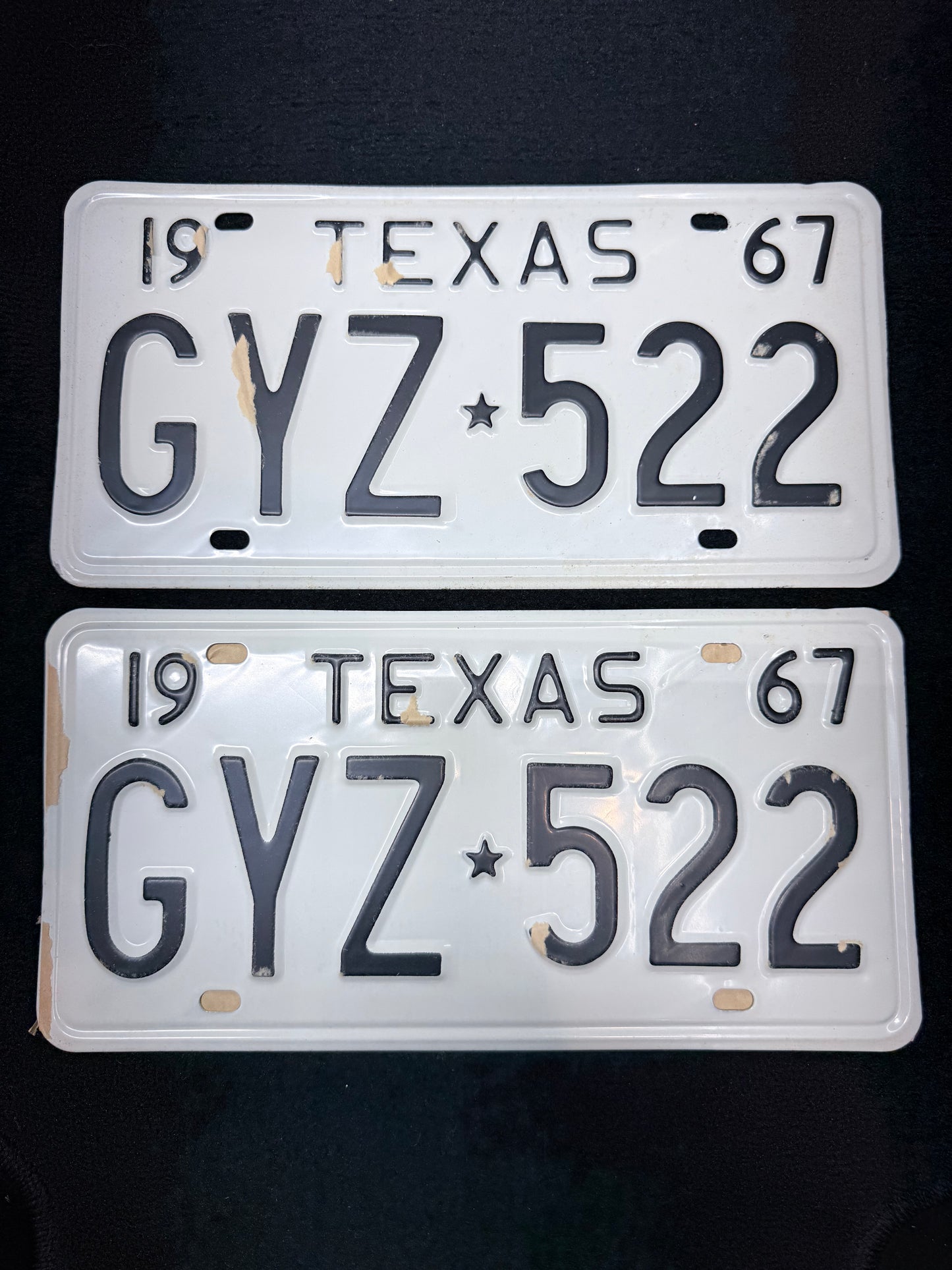1967 Texas License Plates