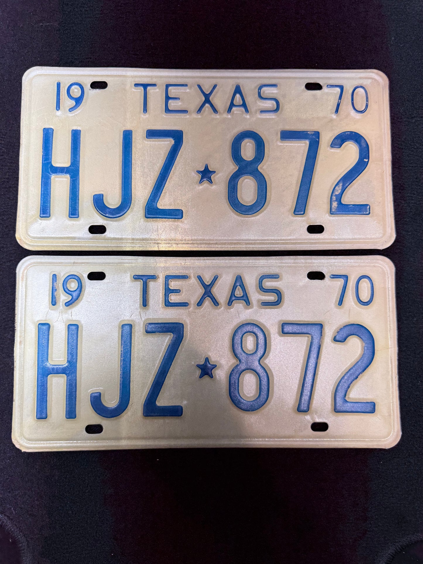 1970 Texas License Plates
