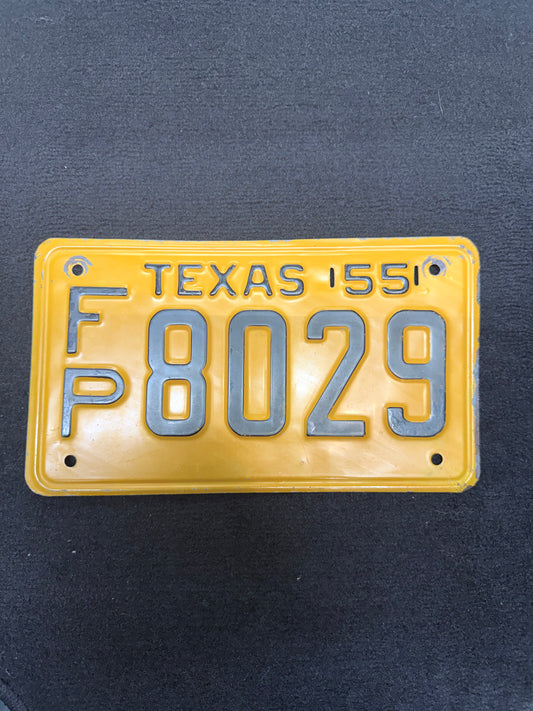 1955 Texas License Plate