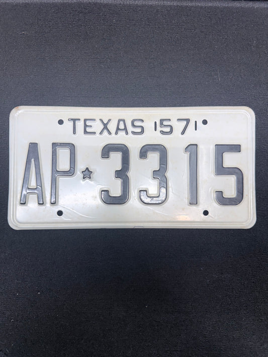1957 Texas License Plate