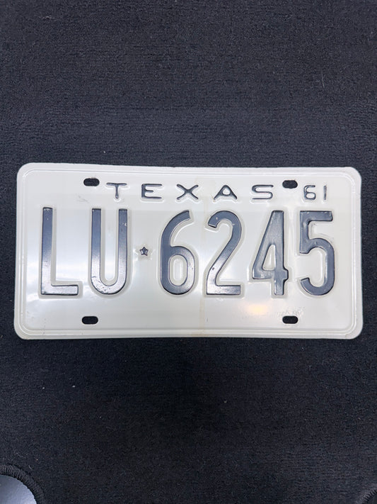 1961 Texas License Plate