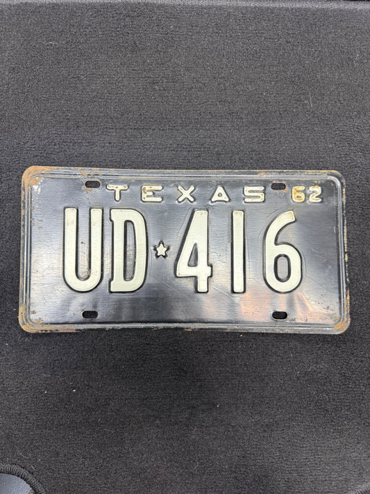 1962 Texas License Plate