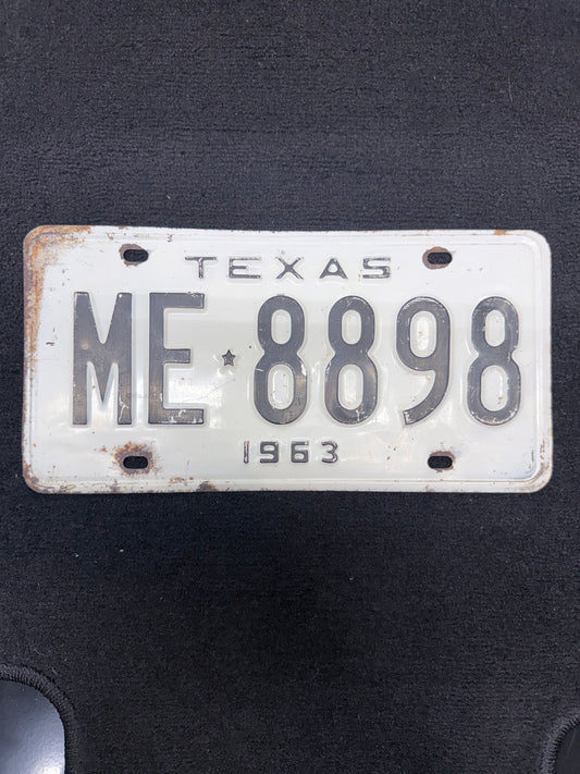 1963 Texas License Plate